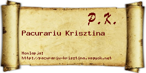 Pacurariu Krisztina névjegykártya
